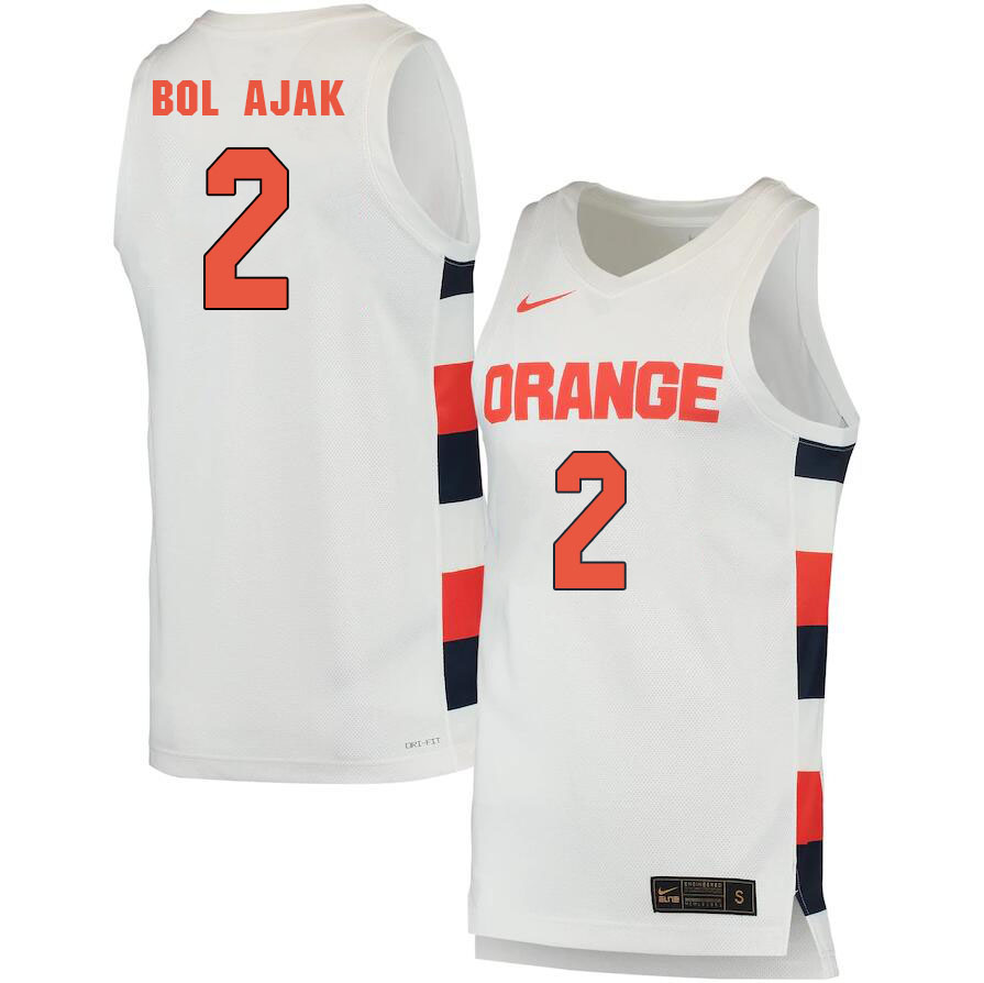 Men #2 John Bol Ajak Syracuse Orange College Basketball Jerseys Sale-White